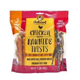 Hp-crht2 Hubert Premium Dog Treats Pet Chicken Wrapped Rawhide Twists - Natural In Res