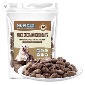 Agf-c0002 Huwzze Freeze Dried Chicken Heart Treats All Natural 4.2 Oz