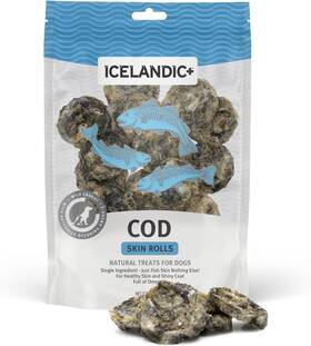 Ift-00105 Icelandic Skin Rolls Cod - 3oz Bag Dog Treats Pure Wild-caught Air-dried Fis