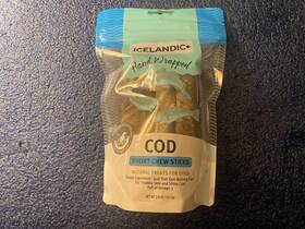 Ift-00227 Icelandic Cod Skin 5 Inch Short Hand Wrapped Dog Chew Stick 3-pack 3.8-oz Bag