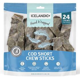 Ift-00244 Icelandic Cod Skin 5 Inch Short Dog Chew Sticks Treat 24 Pack Bag
