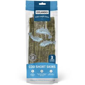 Ift-00333 Icelandic Cod Short Skins 3 Pack - Dog Treat Chews 8-10 Inch Strips Pet Snack