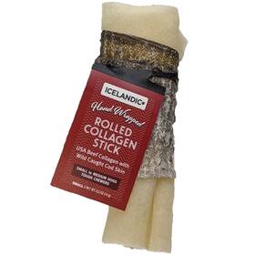 Ilh-00268 Icelandic Beef Rolled Collagen Stick With Wrapped Fish 4 Inch Dog Treat