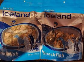 Icelandpet 690875364663 2 X Cod Fish Skin Snacks And Treats For All Dogs 1.76 Oz. Bag