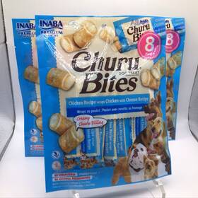 Inaba 850006715589 Churu Bites For Dogs Grain Free Soft Chewy Baked Chicken Wrapped Treats