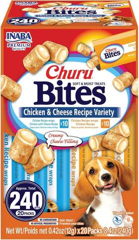 Ind726 Inaba Churu Bites Dog Treat Baked Chicken Filled With Treats 20 Pack Variety