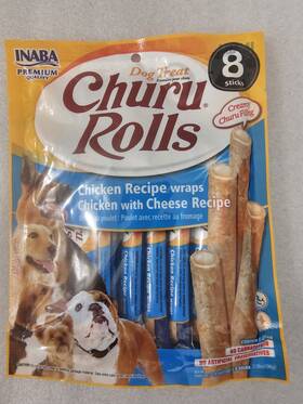 Usd733 Inaba Churu Rolls Chicken With Cheese Recipe - Dog Treat 1 Bag 8 Sticks