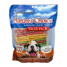 100.0  Inc. 313030452429 Natures Choice Rawhide Chew Treats For Dogs Pack