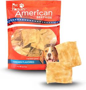 38347  Inc. American Beefhide Chips Dog Chew Treats - Chicken Flavor 32 Oz