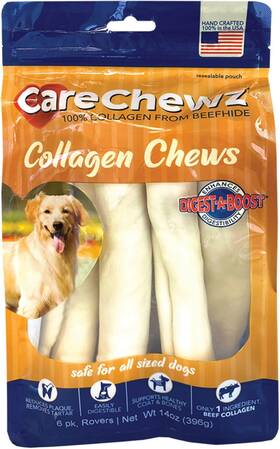 78419  Inc. Carechewz Collagen 9 Inch Rovers Dog Chew Treats - Natural Flavor 6 Count/1 Pack