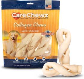 78420  Inc. Carechewz Collagen 6-7 Inch Twist Keys Dog Chew Treats - Natural Flavor 6 Count/1 P