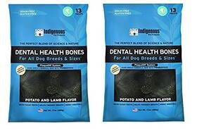 Indigenous 040232153976 Dental Health Bones 17 Oz. Potato And Lamb Flavor 2 Pack