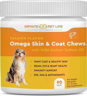 Ip7-sc-s Infinite Pet Supplements Salmon Flavor Omega Skin And Coat Soft Chews With Wild Alaskan Oil