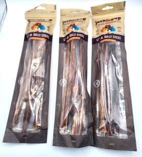 Jack & Pup 810044054477 And Texas Smokehouse 12 Inch Jr Bully Sticks 3 Bags 9 Treat Lot-premium Beef