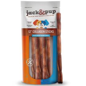 Jack & Pup 810044054668 Jack&pup 12 Inch Beef Collagen Sticks For Dogs Rawhide Free Dog Chews Long Last