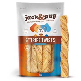 Jack & Pup 810044056952 Jack&pup 6 Inch Tripe Twist For Dogs Rawhide Free Dog Chews Single Ingredient