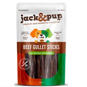 Jack & Pup 850004349021 Jack&pup 6-inch Gullet Sticks For Dogs Odor Free Joint Support Dog Chews -