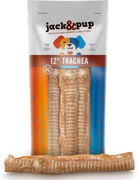 Jack & Pup 850012766865 Jack&pup 12 Inch Beef Trachea For Dogs All Natural Single Ingredient Dog Treat