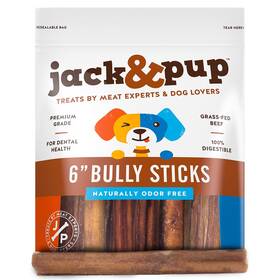 Jack & Pup 857733007161 Jack&pup 6 Inch Bully Sticks For Medium Dogs Thick Odor Free L