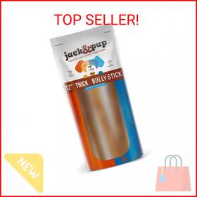 F213a Jack&pup 857733007185 12 Inch Bully Sticks For Large Dogs 5 Pack Thick Odor Free Stic