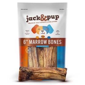 Jack & Pup 857733007383 Jack&pup Marrow Bones For Dogs 6 Inch Dog 3 Pack Single Ingredient Bo