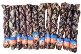 Fr521 Jack&pup Set Of 12 - Beef Gullet Braided Sticks 12in Natural Dog Chews Bones