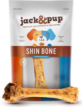 Fr524d Jack&pup 8-11 Inch Shin Bones Roasted Meaty Beef Bone For 1 Count Pack Of