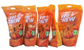 Jmvcpb12 Jack&pup Set Of 5 Bags Veg-a-chew Pumpkin Dog Chew Healthy Treats Ttl 52.3oz - 32 Tre