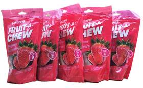 Jsfcsb12 Jack&pup 5 Bags - Fruit-a-chew Strawberry Dog Chew Healthy Treats Ttl 52.3oz 32 Treat