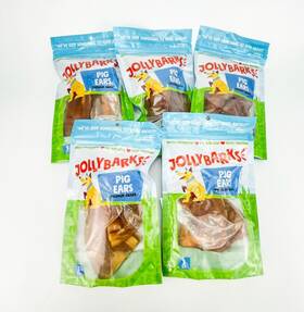 Jolly Barks 810044051889 Jollybarks Pork Ears Premium Dog Treats Grade 3 Count Each Lot Of 5 Bb 8/2026