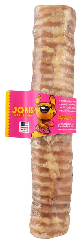 01980 Jones Natural Chews 10 Inch Windees Beef Trachea 20 Count