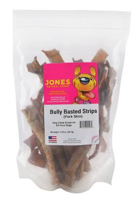 04508 Jones Natural Chews Bully Basted Strips 12 Oz