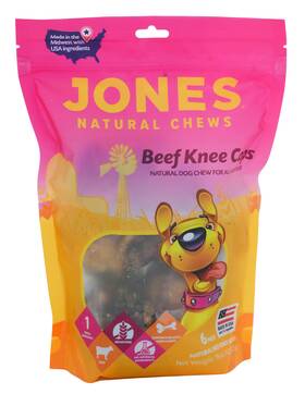 1075jo Jones Natural Chews 6-pack Beef Knee Caps Smoked Dog Usa Made 4g18