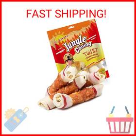 Jungle Calling 713653570874 Chicken Wrap Knotted Bones Dog Chews Long Lasting Beefhide Treat
