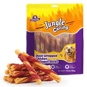 Jdjd040a82 Jungle Calling Chicken Collagen Sticks Long Lasting Dog Chews Duck Wrapped Treats Dig