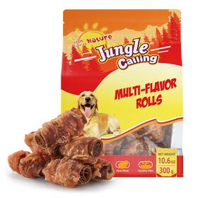 Jdwc030a69 Jungle Calling Multi Flavor Rolls Dog Treats Made With Real Chicken Duck Beef Meat Peanut
