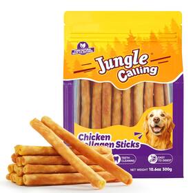 Pam-jdjc030a80 Jungle Calling 37 Count Collagen Sticks For Dogs Chicken Flavored Chews Long Lasting Rawhi