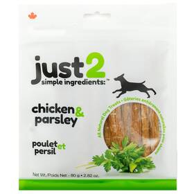 55523 Just2 Chicken And Parsley - 2.82 Oz Dehydrated Dog Treats