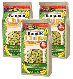 K9 Granola Factory 878803007126 3 Pack Banana Chips Dog Treats 12 Ounces Each