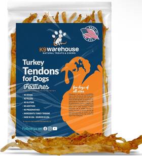 K9warehouse 673324129315 Usa Turkey Tendons For Dogs - Tasty Tendon Jerky Treats