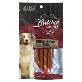 Kind Rewards 840139902895 2 Packages Triple Flavored Ribs Butcher Bar Dog And Puppy Treats