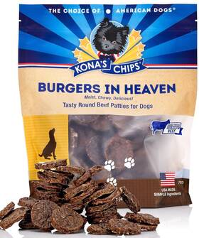 Konas Chips 609132915239 Burgers In Heaven Tasty Round Beef Patties For Dogs 16 Oz Grea