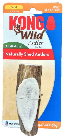 Xv32 Kong 035585317038 Wild Elk Antler Split Long Lasting Chew Dog Treat For Small Dogs