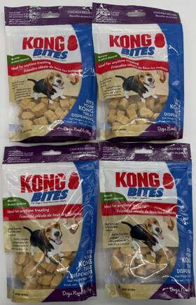 Kong 035585361536 4pk Bites For Dogs Chicken Recipe Grain Free Exp 5/25 5 Oz Each New