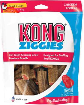 Xa31 Kong - Ziggies Teeth Cleaning Dog Treats Classic Rubber Toys Chicken Flavor