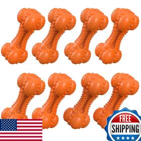 B0db7spzd8 Krauzpet Indestructible Squeaky Dog Chew Toy - Tough Rubber Bone For Aggressive