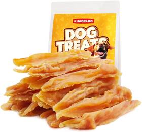 Kuadelro 726084296473 Chicken Jerky Dog Treats - Real Strips Healthy Snacks For Dogs 10.54oz