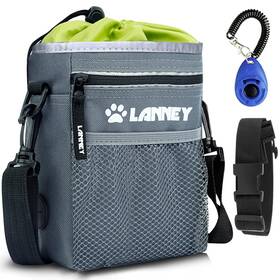 B07n2q8414 Lanney Dog Treat Pouch - 3 Ways To Wear Training Bag With Poop Dispenser Clic