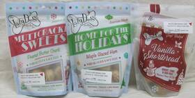 Lazy Dog Cookie Co 814272013367 3 Sealed Bags Inch Shortbread Maple Ham Peanut Butter Chunk
