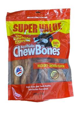 Lennox 742174046261 The Rawhide Express Beefhide Chew Bones Hickory Smoked Flavor Assorted